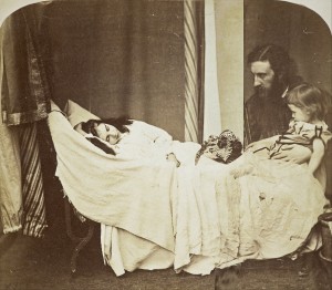 George MacDonald with son Ronald (right) and daughter Mary (left) in 1864. Photograph by Lewis Carroll.